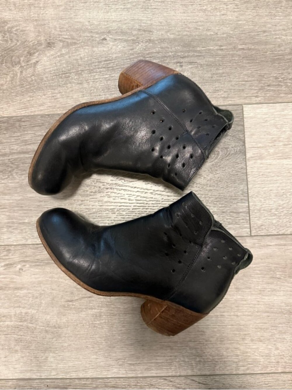 MOMA BLACK Ankle Leather Boots heeled booties size 36.5 made in Italy - Picture 13 of 13
